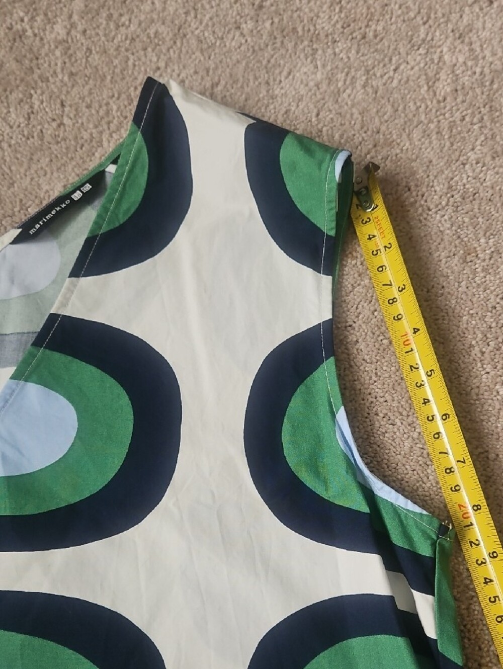 Marimekko Uniqlo Green Blue Oval Print Maxi Dress - Picture 6 of 16